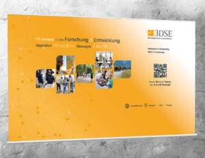 Displaydesign -Employerbranding - Messewand 3DSE. Entworfen von der Agentur Design & Event in München